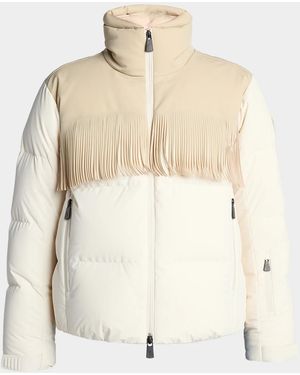 Moncler Bessin Fringed Insulated Ski Jacket - Natural