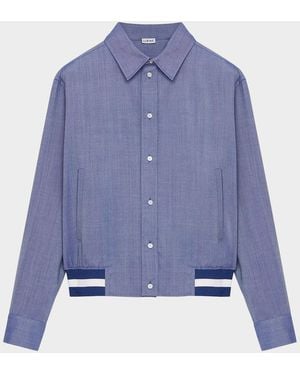 Loewe Apos;S Wool-Blend Striped-Hem Jacket - Blue