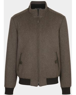 Stefano Ricci Apos;S Textured Wool Bomber Jacket - Brown
