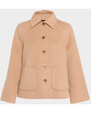 Neiman Marcus Double-Faced Cashmere Jacket - Natural