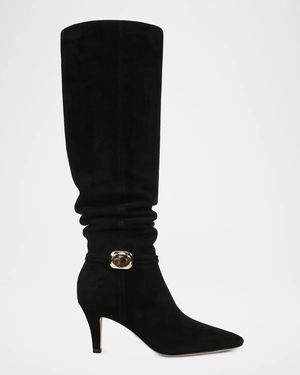 Veronica Beard Angeline 75Mm Suede Boots - Black