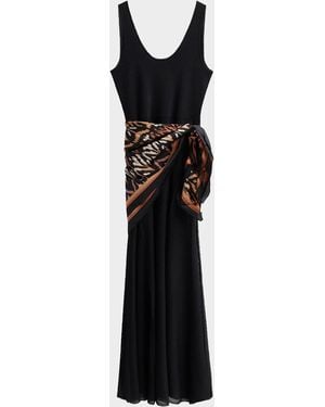 Zimmermann Aster Silk Scarf Maxi Dress - Black