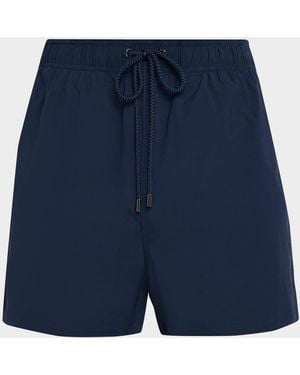 Bugatchi Apos;S Cruz Mid-Length Swim Trunks - Blue