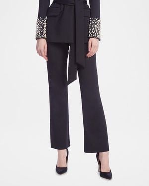 Badgley Mischka High-Rise Scuba Pants - Blue