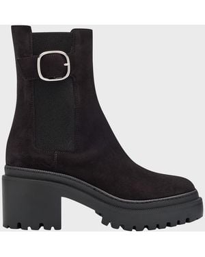 Giuseppe Zanotti Platform Suede Chelsea Boots - Black