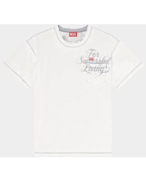 DIESEL Apos;S Graphic Logo Pocket T-Shirt - White
