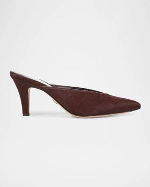Veronica Beard 75Mm Rochelle Calf Hair Mules - Brown