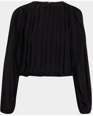 Jonathan Simkhai Frida Pleated Blouse - Black