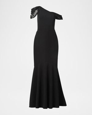 Shoshanna Tayla One-Shoulder Mermaid Gown - Black