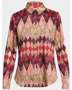 Cinq À Sept Thea Patchwork Print Shirt - Red