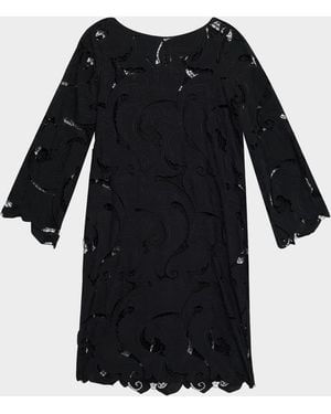 Emanuel Ungaro Jackie Paisley-Embroidered Midi Shift Dress - Black