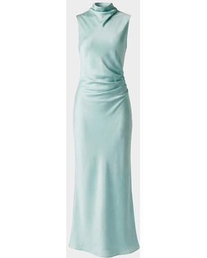 Toccin Koralie Draped-Neck Midi Dress - Blue
