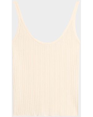 Maria McManus Pointelle Knit Slim Tank Top - Natural
