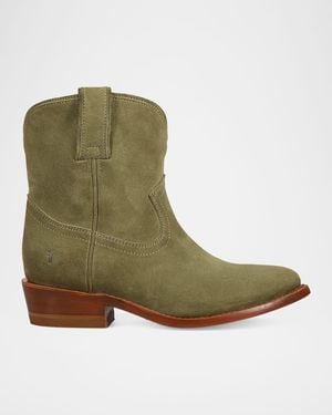 Frye Billy Short Suede Booties - Green
