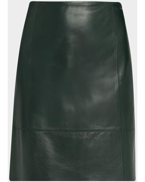 Vince A-Line Leather Skirt - Green