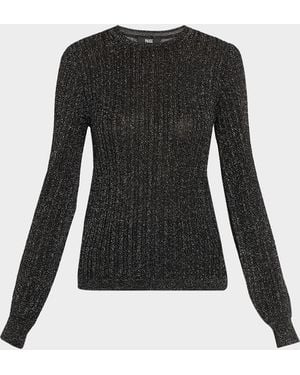 PAIGE Adela Metallic Ribbed Sweater - Black