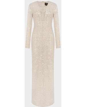 PATBO Iara Crochet Plunge Maxi Dress - White
