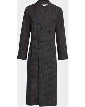 Derek Rose Nelson Cotton Bath Robe - Black