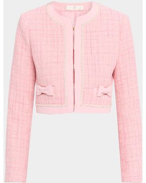 LoveShackFancy Ralphette Cropped Tweed Jacket - Pink