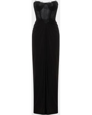 BCBGMAXAZRIA Strapless Lace & Jersey Gown - Black