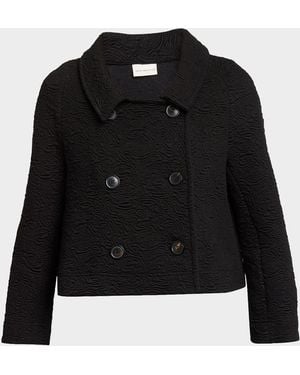 Dries Van Noten Huvia Jacquard Double-Breasted Jacket - Black