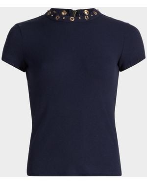 Generation Love Tate Grommet Rib-Knit Top - Blue