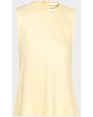 Vince Sleeveless Bias-Cut Satin Top - Natural