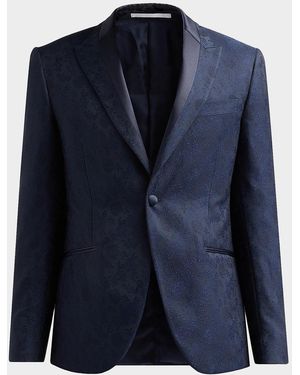 Pal Zileri Apos;S Floral-Embroidered Wool-Blend Dinner Jacket - Blue