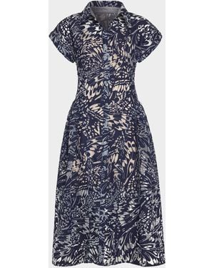 Ramy Brook Kate Butterfly Burnout Midi Shirtdress - Blue