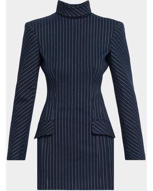 AKNVAS Toni Pinstripe Mini Dress - Blue