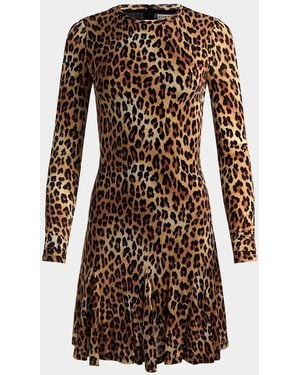 Alice + Olivia Wendy Cheetah Print A-Line Dress - Brown