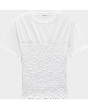 Rag & Bone Smocked Short-Sleeve T-Shirt - White
