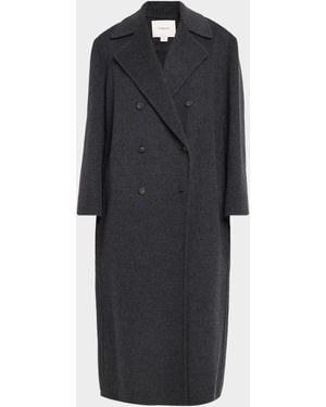 Vince Cashmere-Blend Double-Breasted Coat - Black