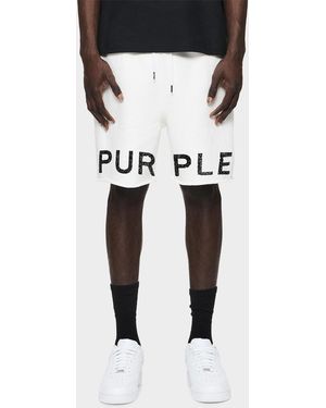 Purple Apos;S Textured Logo Cotton Sweatshorts - Black