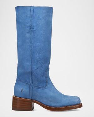 Frye Campus 14L Leather Mid-Calf Boots - Blue