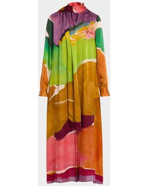 Ulla Johnson X Helen Frankenthaler Critique Silk Scarf Dress - Multicolor