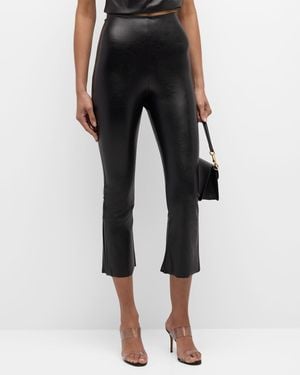 Commando Faux Leather Cropped Flare Pants - Black