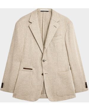 dunhill Apos;S Wool Houndstooth Single-Breasted Sport Coat - Natural