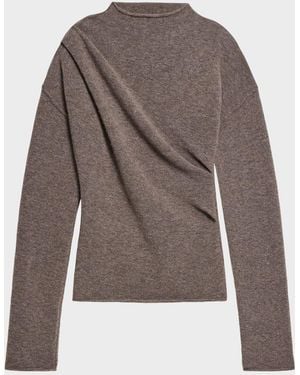 Helmut Lang Slouchy Crewneck Twist Sweater - Gray