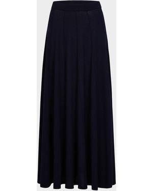 Twp Merino Wool A-Line Maxi Skirt - Blue