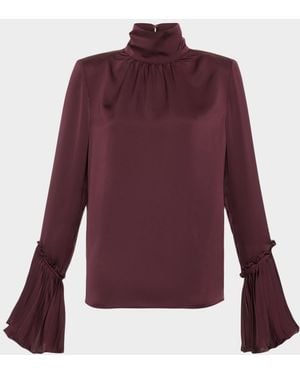 Ramy Brook Christy Ruffle-Cuff Blouse - Purple