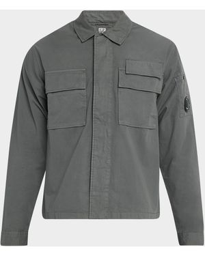C.P. Company Gabardine Lens Overshirt - Gray