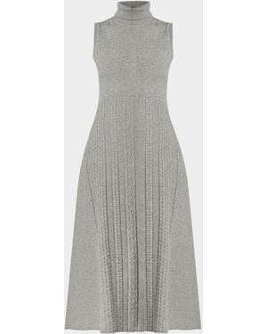 Shoshanna Carmella Sleeveless Turtleneck Knit Midi Dress - Gray