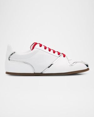 Moschino Leather Tennis Shoes - White