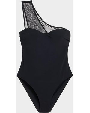 JETS Australia Asymmetric Mesh One-Piece Swimsuit - Blue