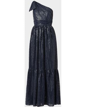 Shoshanna Sequined One-Shoulder Gown - Blue