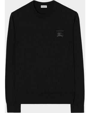 Burberry Apos;S Easton Intarsia Ekd Crewneck Sweater - Black