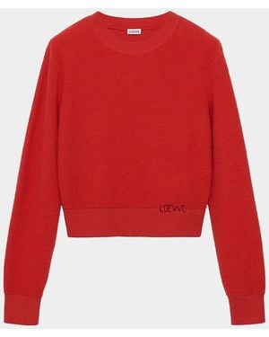 Loewe Logo Embroidered Wool Crewneck Sweater