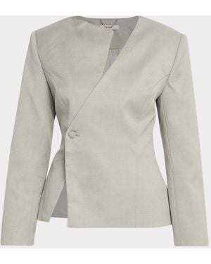 Et Ochs Andre Tailored Asymmetric Single-Button Jacket - Gray
