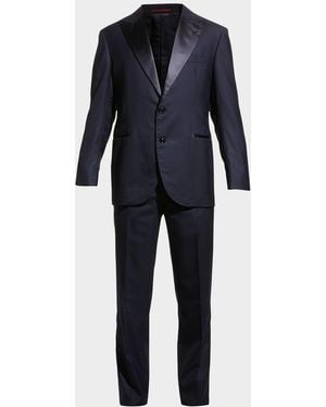 Brunello Cucinelli Apos;S Solid Peak-Lapel Tuxedo - Blue